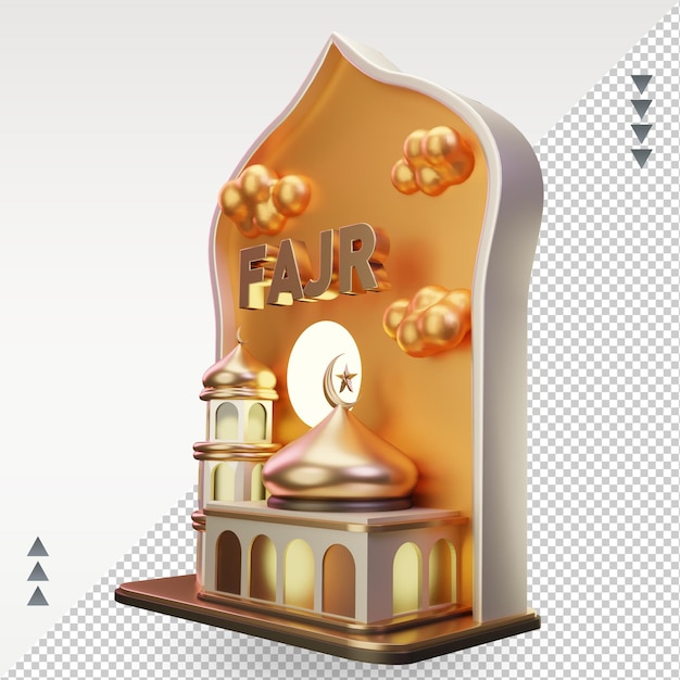 3d ramadan fajr icon rendering right view