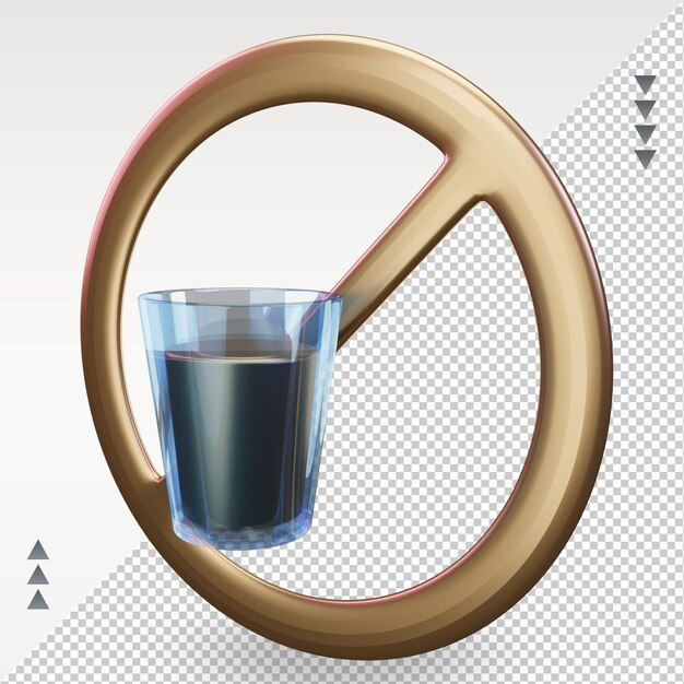 PSD 3d-ramadan geen drankje pictogram weergave juiste weergave