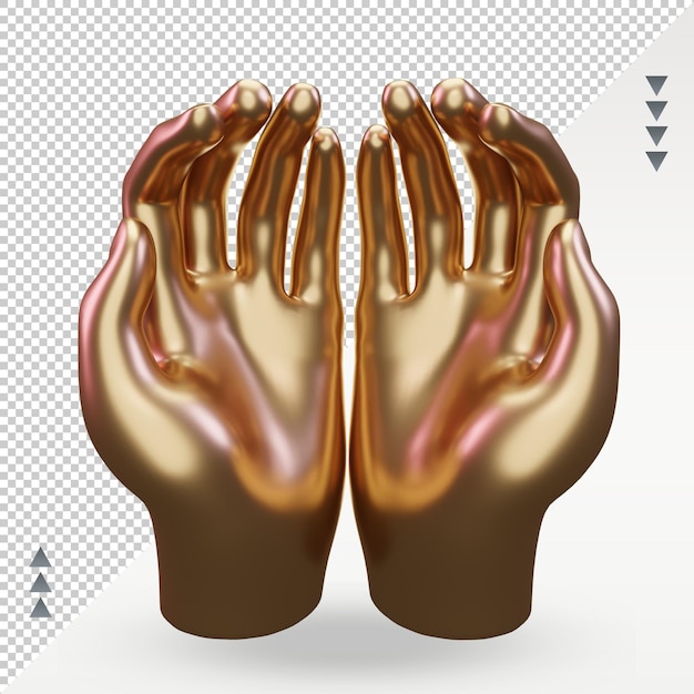 PSD 3dラマダンハンドプレイアイコンレンダリング正面図