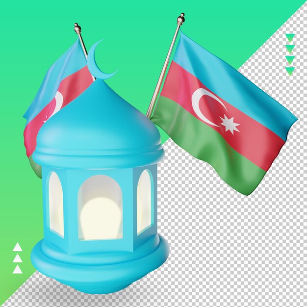 3d-ramadan lantaarn azerbeidzjan vlag weergave linker weergave