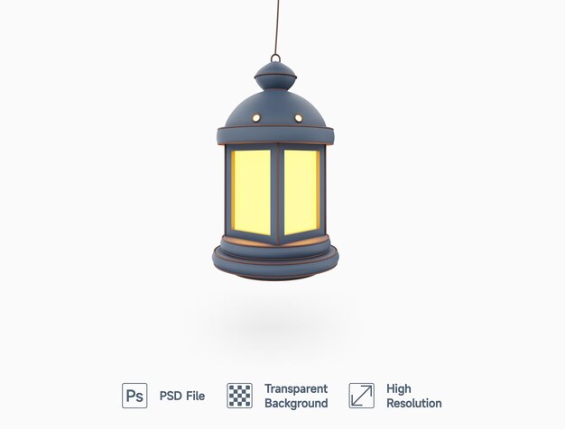 PSD 3d ramadan lantern illustration