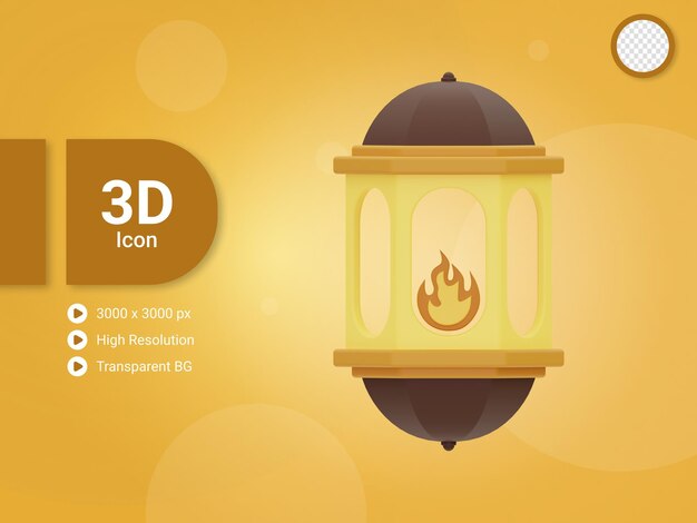 3d ramadan latern icon