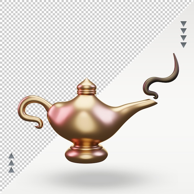 PSD 3d ramadan oil lamp icon rendering front view