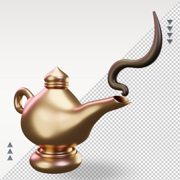 PSD 3d ramadan oil lamp icon rendering right view