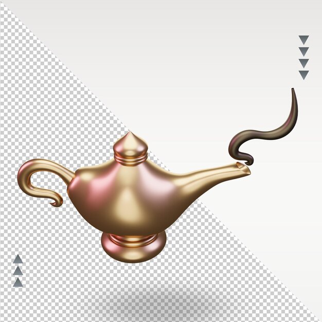 PSD 3d ramadan oil lamp icon rendering top view