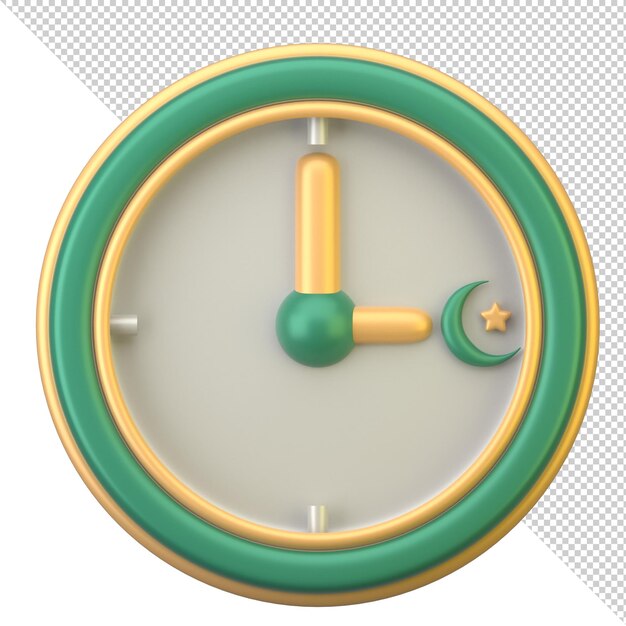 3d ramadan suhoor clock icon