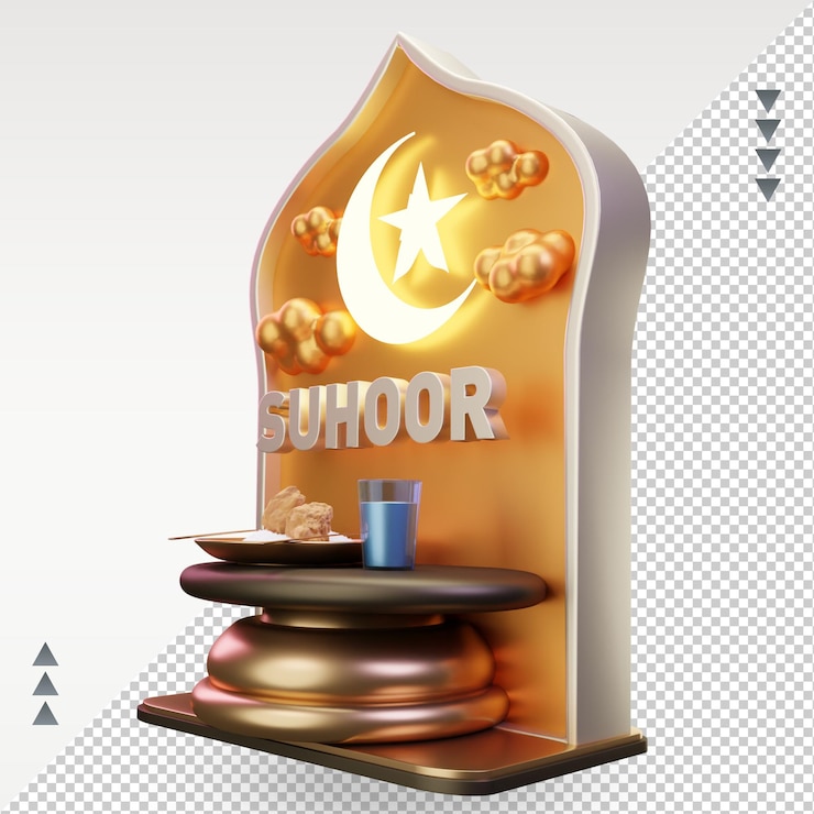 PSD 3d ramadan suhoor icon rendering right view