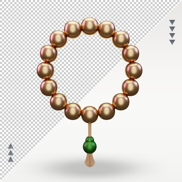 3d ramadan tasbih icon rendering front view