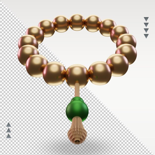 PSD 3d ramadan tasbih icon rendering top view