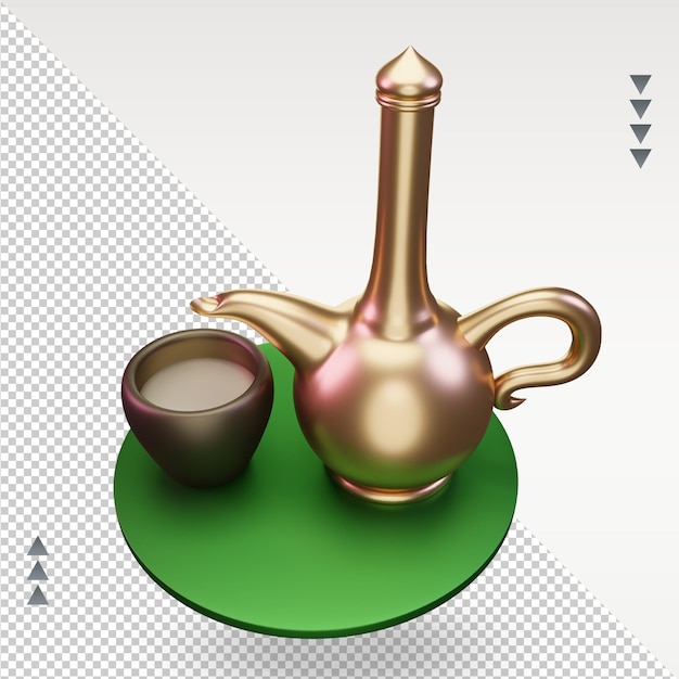 3d ramadan teapot icon rendering top view