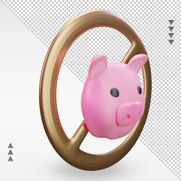 PSD 3d ramadan tithe icon rendering left view