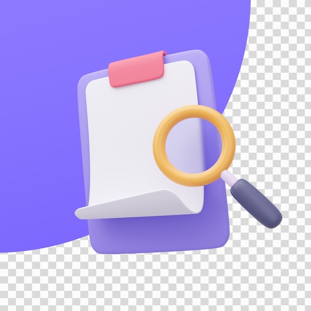 3D rapport papir clipboard Notepapir til checkliste noter 3D illustration med udklipssti