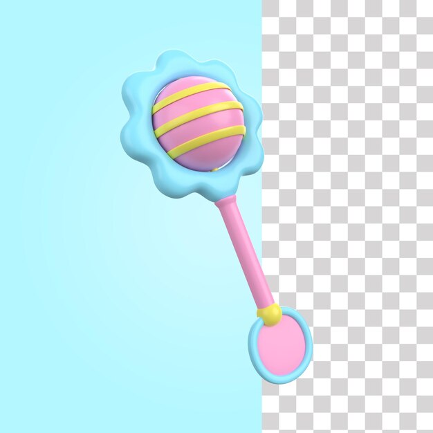 PSD 3d rattles illustration