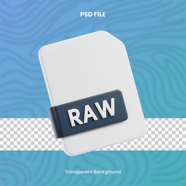 PSD formato file raw 3d impostato sfondo trasparente