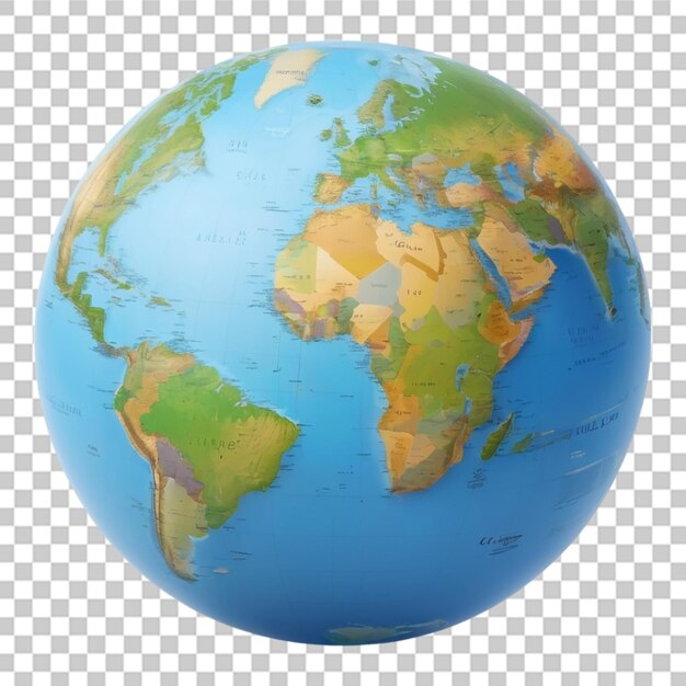 PSD 3d real world globe transparent background