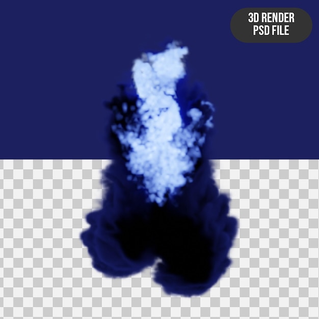 PSD 3d realistic blue explosion isolated