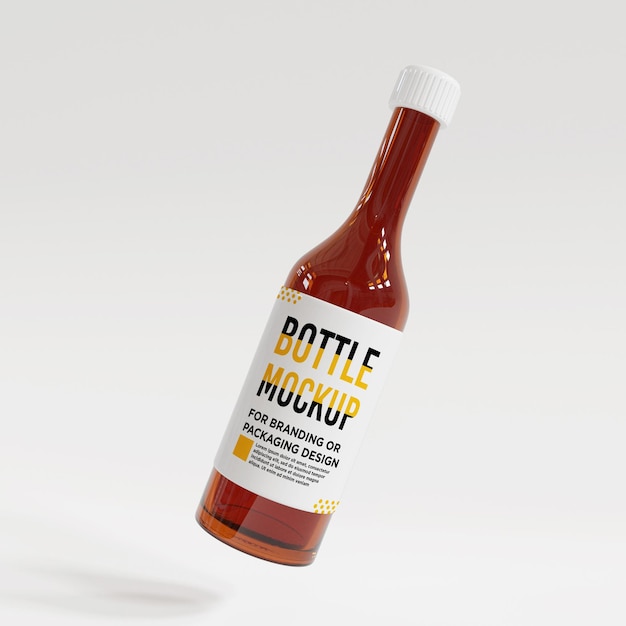 3d realistic bottle mockup with editable layer