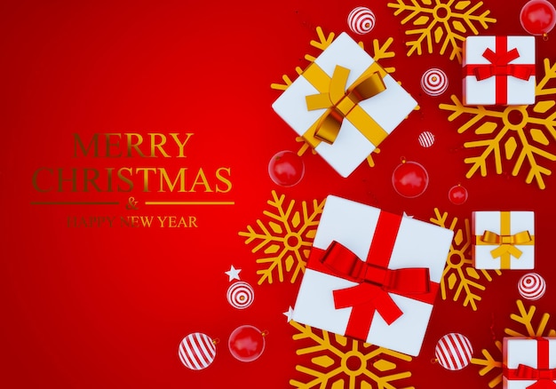 PSD 3d realistic christmas background