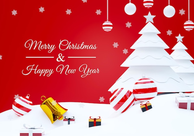 PSD 3d realistic christmas background