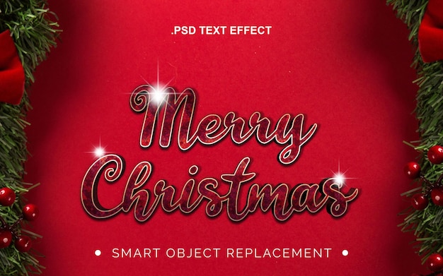 3d realistic christmas theme winter text effect
