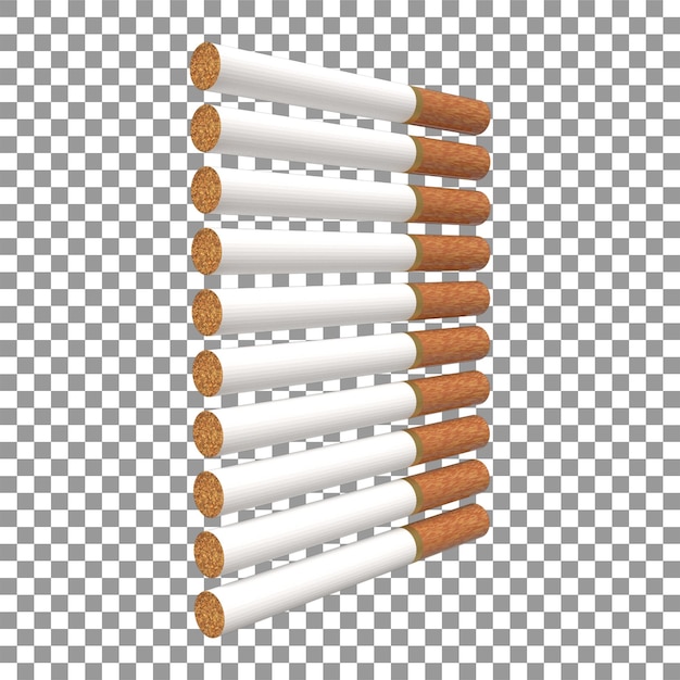 PSD 3d realistic cigarette rendering smoking design element