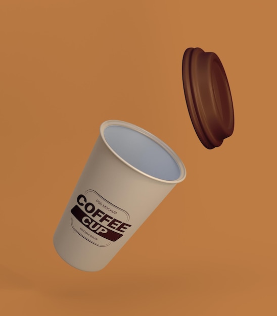 3d realistic coffee cup psd mockup
