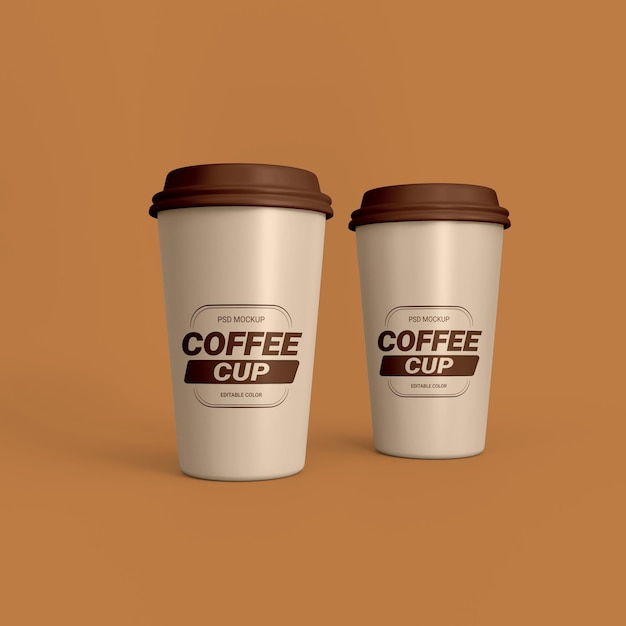 3d realistic coffee cup psd mockup