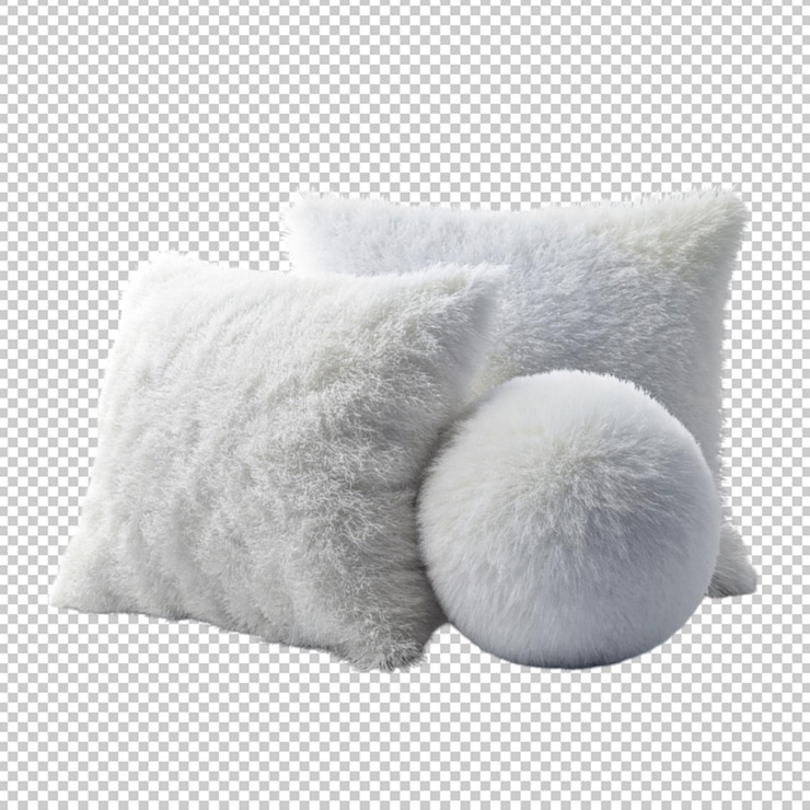 PSD 3d リアルな枕 透明な背景の正方形の丸いモッケージ