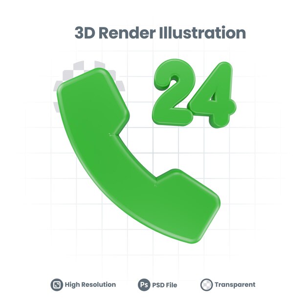 PSD 웹 모바일 앱 소셜 미디어 프로모션을 위한 3d 현실적인 고객 지원 24 아이콘