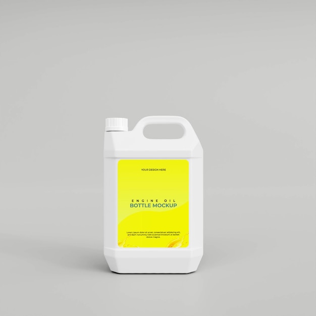 PSD 3d realistic eingine oil bottle mockup