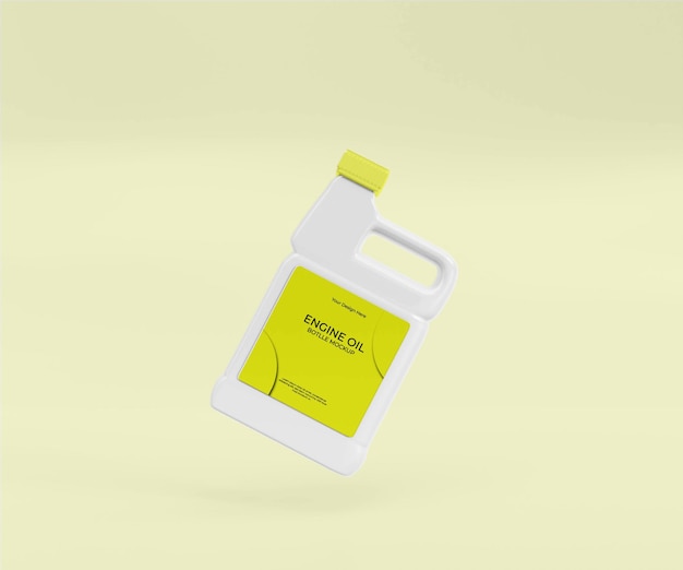 3d realistic eingine oil bottle mockup