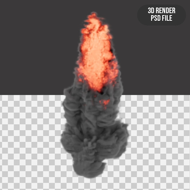 PSD 3d realistic explosion isolated