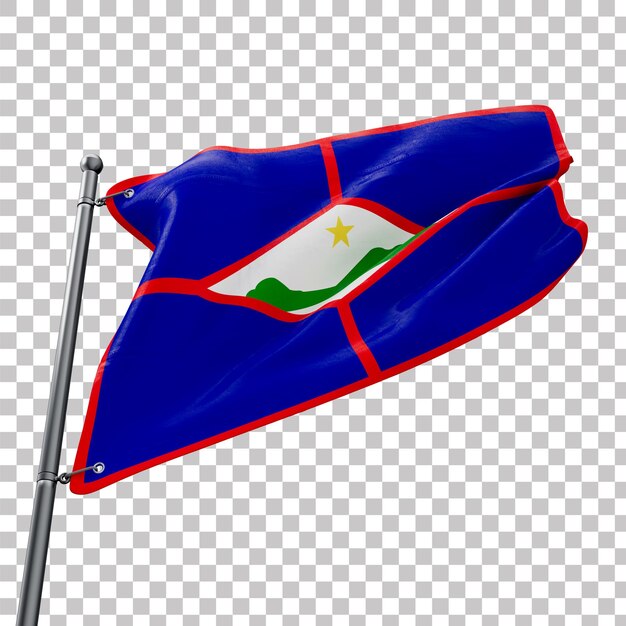 3D realistic flag of Sint Eustatius with transparent background