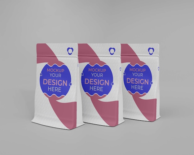 PSD 3d realistic foil packaging mockup