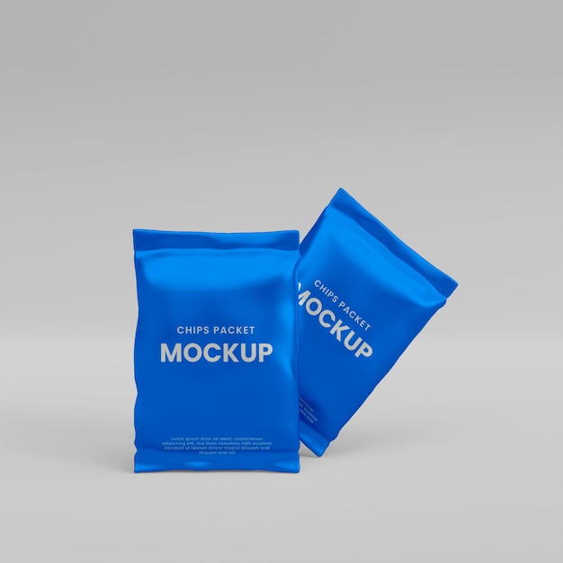 3d realistic foil packet mockup