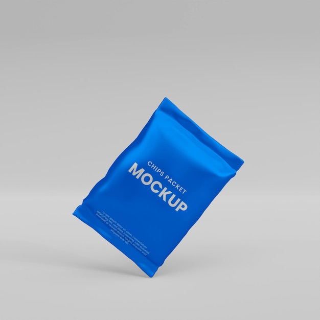 3d realistic foil packet mockup