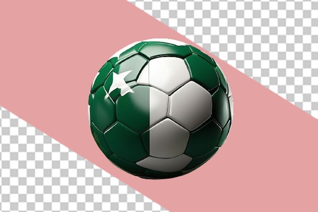 Realistico 3d di una palla da calcio con la bandiera del pakistan