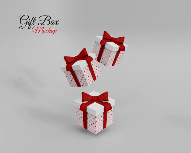 PSD 3d realistic gift box mockup