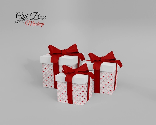 3d Realistic Gift Box Mockup