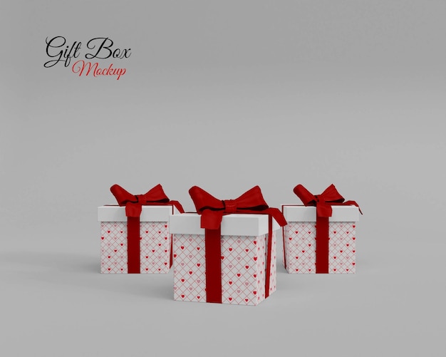 3d realistic gift box mockup