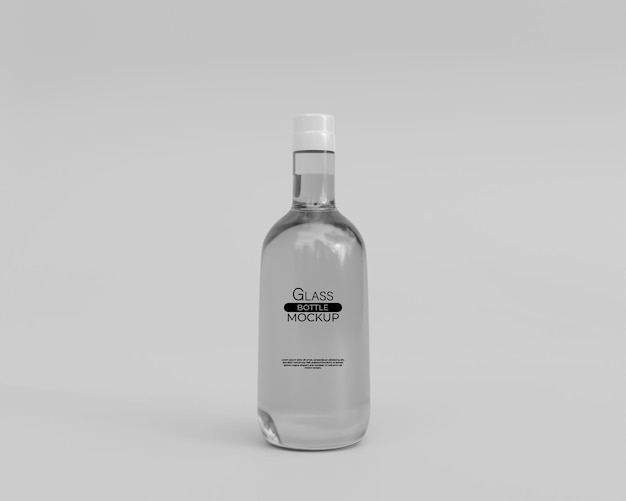 Premium Psd 3d Realistic Glass Bottle Mockup