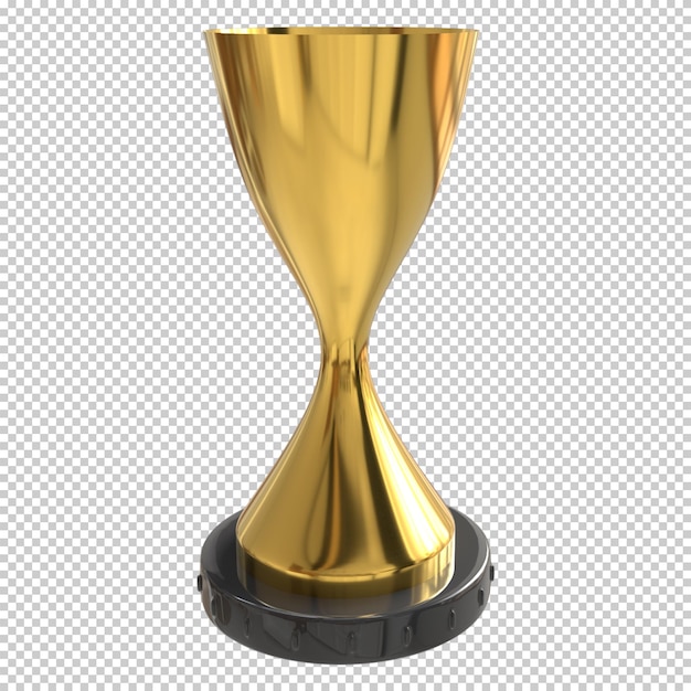 PSD trofeo d'oro realistico 3d, illustrazione 3d della coppa d'oro per il premio, regalo per i vincitori