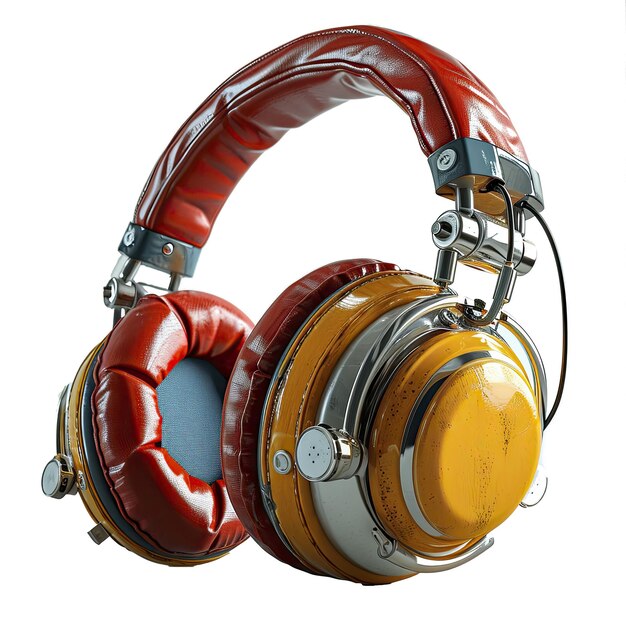 3D Realistic Headphones Trendy Color Around Isolate Images White Background