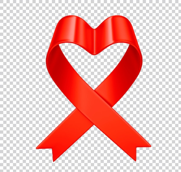 PSD nastri rossi isolati realistici 3d per la giornata mondiale dell'aids