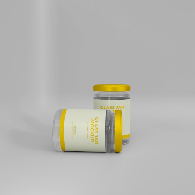 3d realistic jar mockup