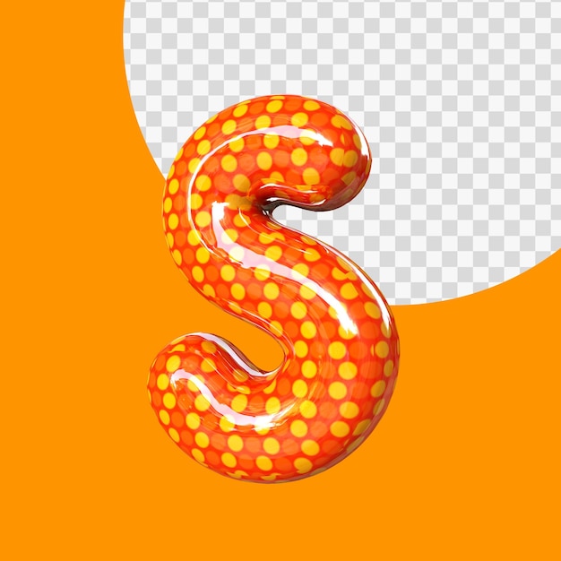 PSD 3d realistic letter s helium foil balloon alphabet