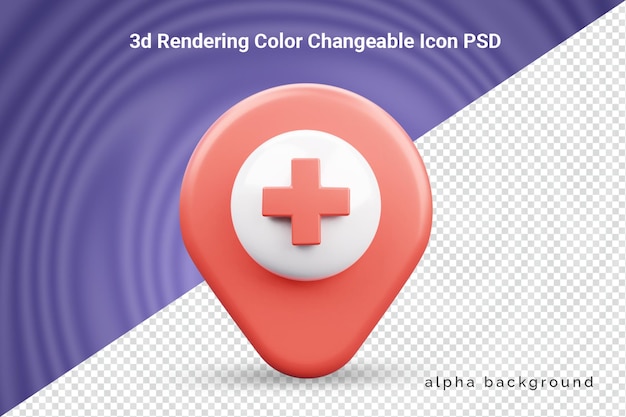 3d realistic location map pin gps sign