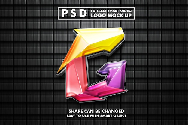 PSD 3d realistic logo mock up premium psd