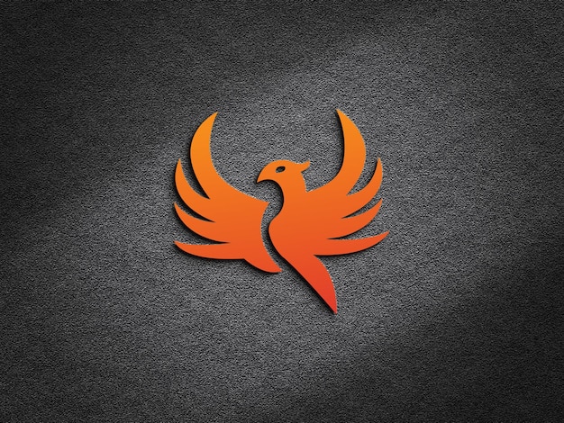 3d realistic logo mockup on dark background