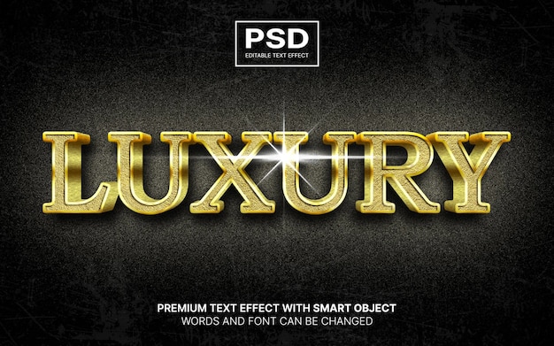 3d realistic luxury gold texture editable text effects